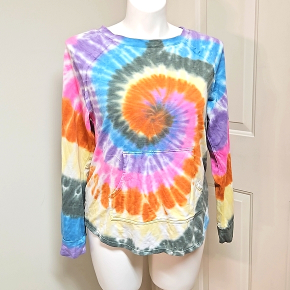 No Boundaries Tie Dye Boho Lobg Sleeve Tee - Picture 1 of 5